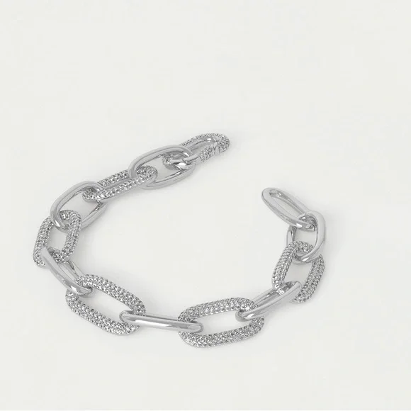 Dean Davidson Solene Pavé Link Bracelet in Silver and Cubic Zirconia - Picture 3 of 6